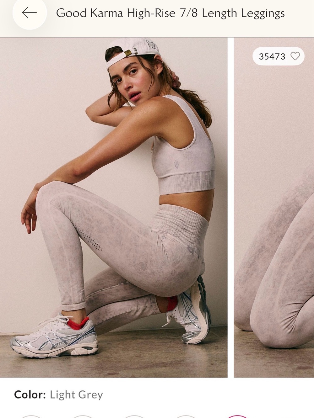 FP Movement Good Karma High-Rise 7/8 Length Leggings - Light Grey (xs/s) EUC